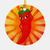 Vintag Red Pepper Superstar Keramik Ornament (Vorne)