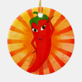 Vintag Red Pepper Superstar Keramik Ornament (Hinten)