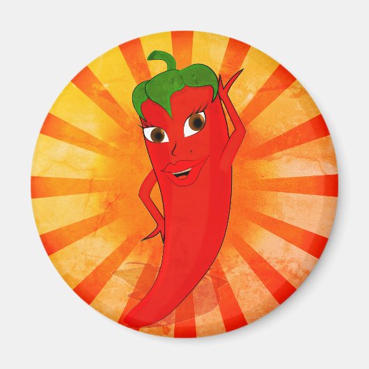 Vintag Red Pepper Superstar Magnet (Vorne)