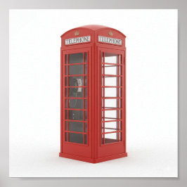 Vintag Red Phone Booth Poster