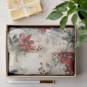 Vintag Red Poinsettia Christmas Decoupage Seidenpapier (Geschenk)