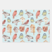 Vintag Red Poinsettia Wintervögel Weihnachten Geschenkpapier Set (Vorderseite 2)