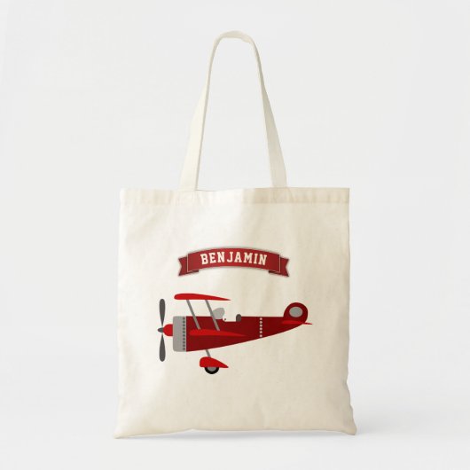Vintag Red Retro Airplane Kids Tragetasche (Vorne)