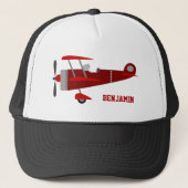 Vintag Red Retro Airplane Kids Truckerkappe (Vorderseite)