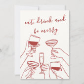 Vintag Red Retro Weihnachtskarte Feiertagskarte (Vorderseite)