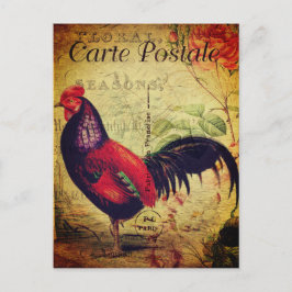 Vintag Red Rooster Postkarte
