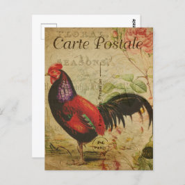 Vintag Red Rooster Postkarte