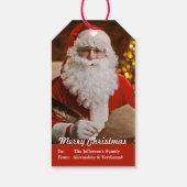 Vintag Red Santa Claus Frohe Weihnachten Geschenkanhänger (Rückseite)