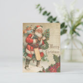Vintag Red Santa Claus Postkarte (Stehend Vorderseite)