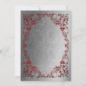 Vintag Red Silver Princess Tiara Sweet 16 Einladung (Rückseite)