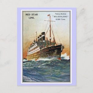 Vintag Red Star Line Belgenland Postkarte