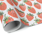 Vintag Red Strawberry Pattern Geschenkpapier (Rolleneckpunkt)