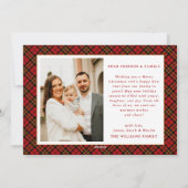 Vintag Red Tartan Kariertes Foto Weihnachten (Rückseite)