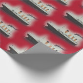 Vintag Red Titanic Ship Weihnachten Geschenkpapier (Ecke)