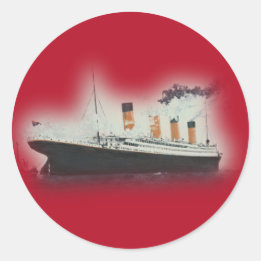 Vintag Red Titanic Ship Weihnachten Runder Aufkleber