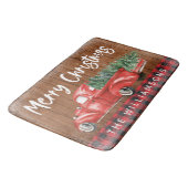 Vintag Red Truck Kariert Frohe Weihnachtsbezeichnu Badematte (Schrägansicht)