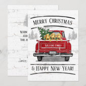 Vintag Red Truck Labrador Hunde Frohe Weihnachten (Vorne/Hinten)