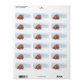 Vintag Red Truck Patriotic Frohe Weihnachtsgeschen Adressaufkleber (Vorne)