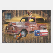 Vintag Red Truck Rooster Hen Barn Geschenkpapier Set (Vorderseite 2)