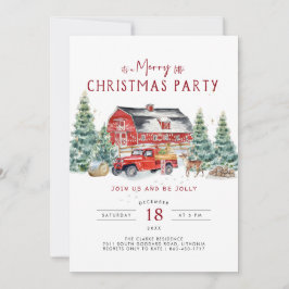 Vintag Red Truck Weihnachts-Party Einladung