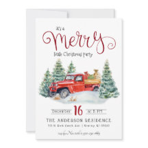 Vintag Red Truck Weihnachts-Party Einladung