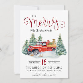 Vintag Red Truck Weihnachts-Party Einladung