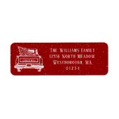 Vintag Red Truck Weihnachts-Rücksendeadresse (Vorne)