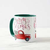 Vintag Red Truck Weihnachts-Tasse Tasse (Vorderseite Links)