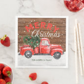 Vintag Red Truck Weihnachtsessen Napkins Serviette (Beispiel)