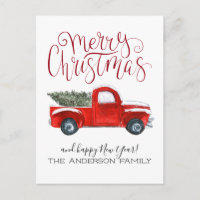Vintag Red Truck Weihnachtskarte
