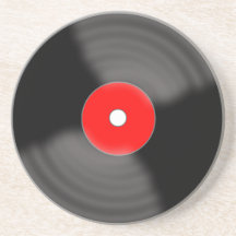 Vintag Red Vinyl Record Rockabilly Drink Untersetz