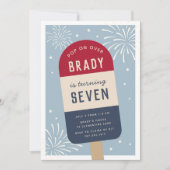 Vintag Red White & Blue Pop Kindergeburtstag Party Einladung (Vorderseite)