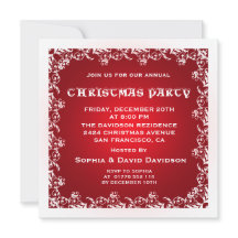 Vintag Red White Christmas Party Einladung