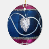 Vintag Red White Heart Glass Keramik Ornament (Links)