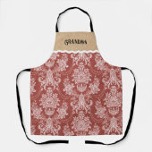 Vintag Red White Toile Schürze (Vorderseite)