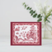 Vintag Red Willow Postkarte (Stehend Vorderseite)