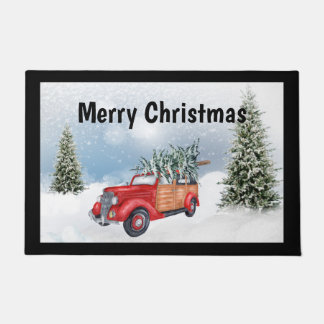 Vintag Red Woodside Truck Door Mat Fußmatte
