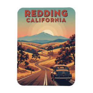 Vintag Redding California Travel Magnet