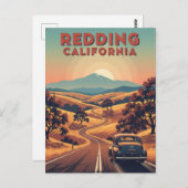 Vintag Redding California Travel Postkarte (Vorne/Hinten)