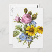 Vintag Redoute Blume Bouquet Postkarte (Vorne/Hinten)