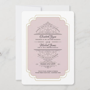 Vintag Regency Dusty Rose Gold Wedding Einladung