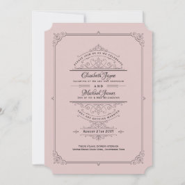 Vintag Regency Dusty Rose Hochzeit Einladungen