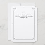 Vintag Regency Felt Ecru Wedding Einladung (Rückseite)