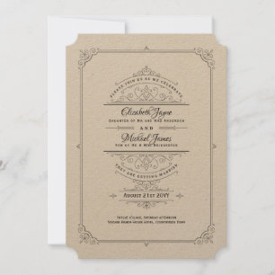 Vintag Regency Kraft Hochzeitseinladungen Einladung