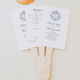 Vintag Regency Monogram Wappen Wedding Program Fächer