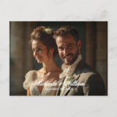 Vintag Regency Monogram Wappen Wedding Vielen Dank Postkarte (Rückseite)