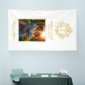Vintag Regency Monogram Wappen Wedding Welcome Banner (Messe)