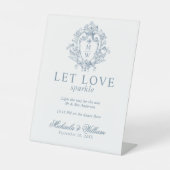 Vintag Regency Monogram Wedding Sparkler Sockelschild (Vorderseite)