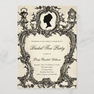 Vintag Regency Rokoko Brautparty Tea Party Einladung