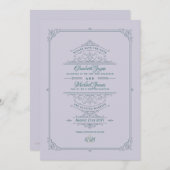 Vintag Regency Verziert Wedding rettet Termine Einladung (Vorne/Hinten)